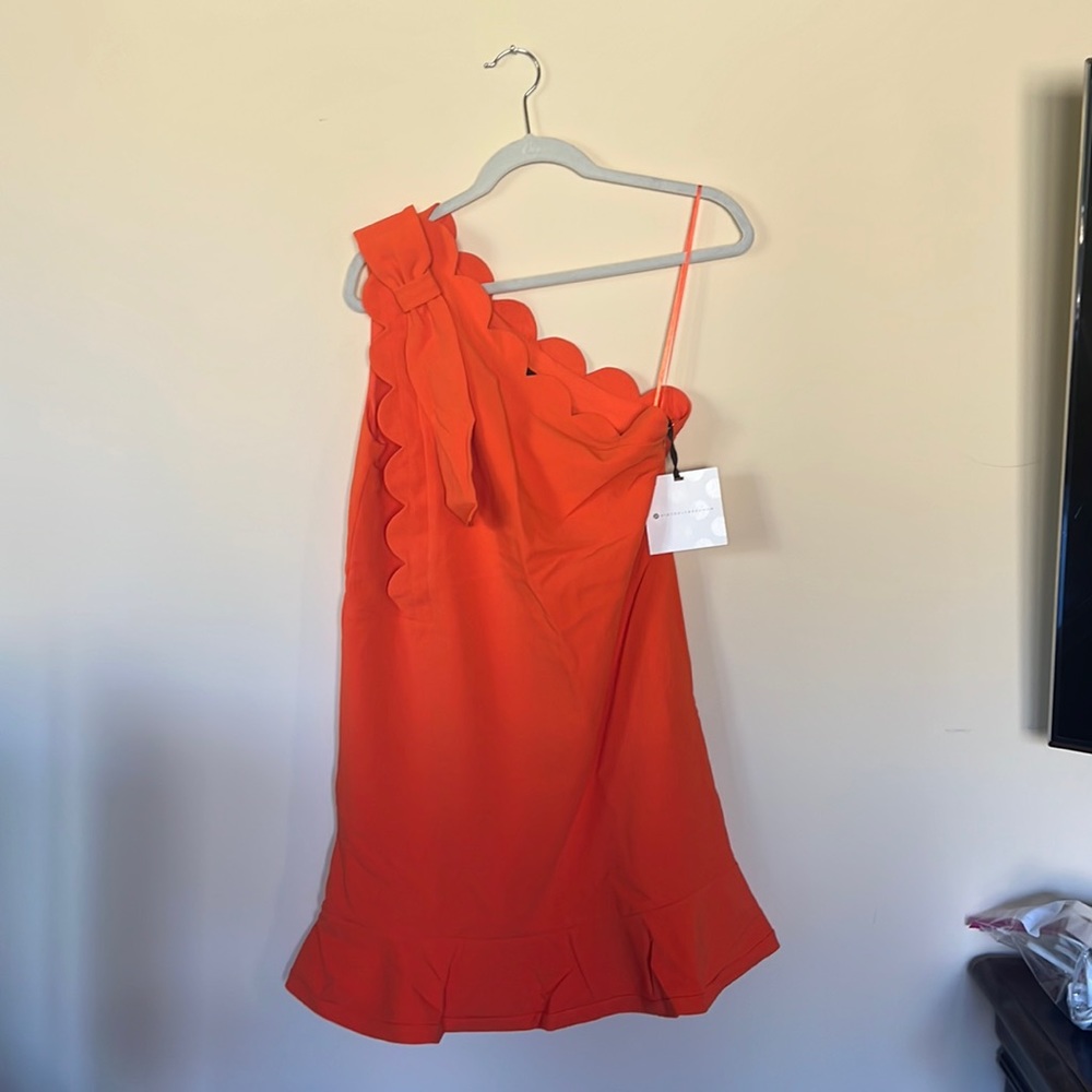 Victoria Beckham for Target One shoulder dress size small orange